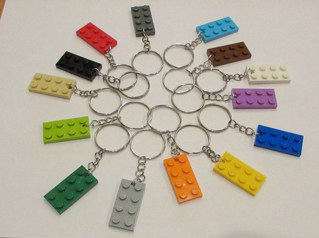 10 Key Ring Key Chain Made From Lego Bricks Buy a Set of 10 Birthday ...