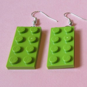 two pair of brick plate earrings made from lego you pick the Colors unique nerdy each in great gift box just let me know what color you want