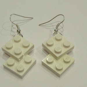 A pair of two block earrings made from lego in many colors you pick, unique nerdy the kid just love them great party favor gifts