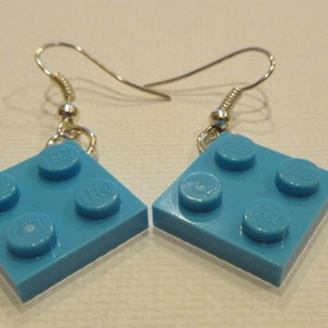 single pair of brick plate earrings made from lego Many Colors unique nerdy - great party favors. flat rate shipping on all you order now