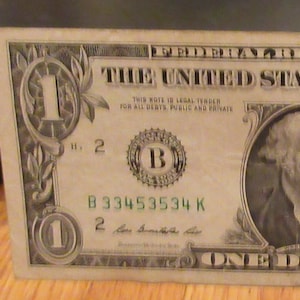 TRINARY FLIPPER 0 6 8 $1 Dollar Bill, UNIQUE SERIAL NUMBER's