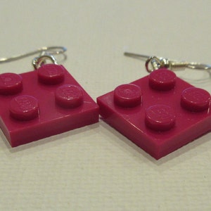 Many colored earrings made from lego plates unique nerdy the kid justlove them great party favor gifts  pick your color