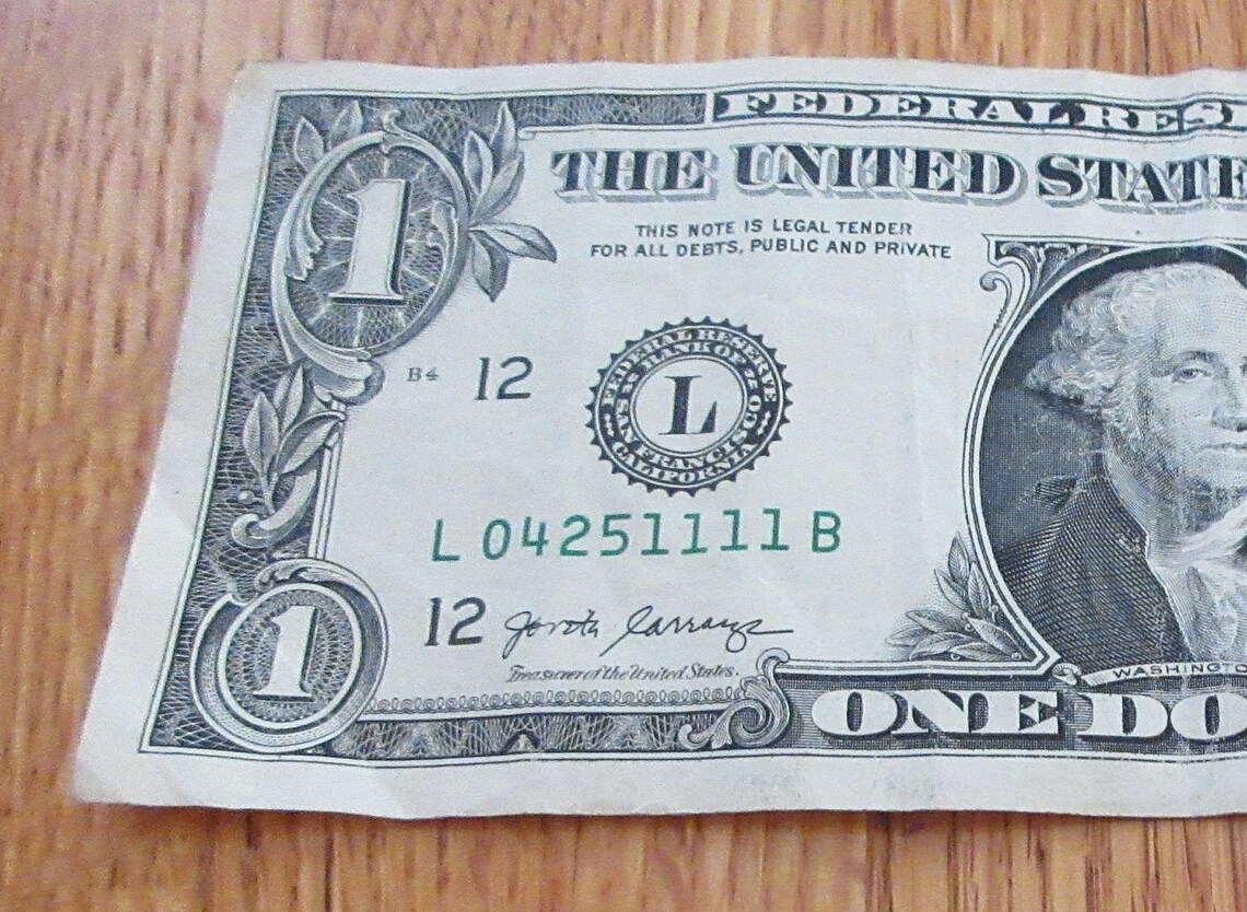 FANCY SERIAL NUMBER rare four 1's in a row L 04251111 B Etsy