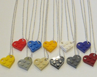 Single Heart Friendship Necklace one or two chains-many colors of hearts  sold in U.S.A. only great gift for everybody
