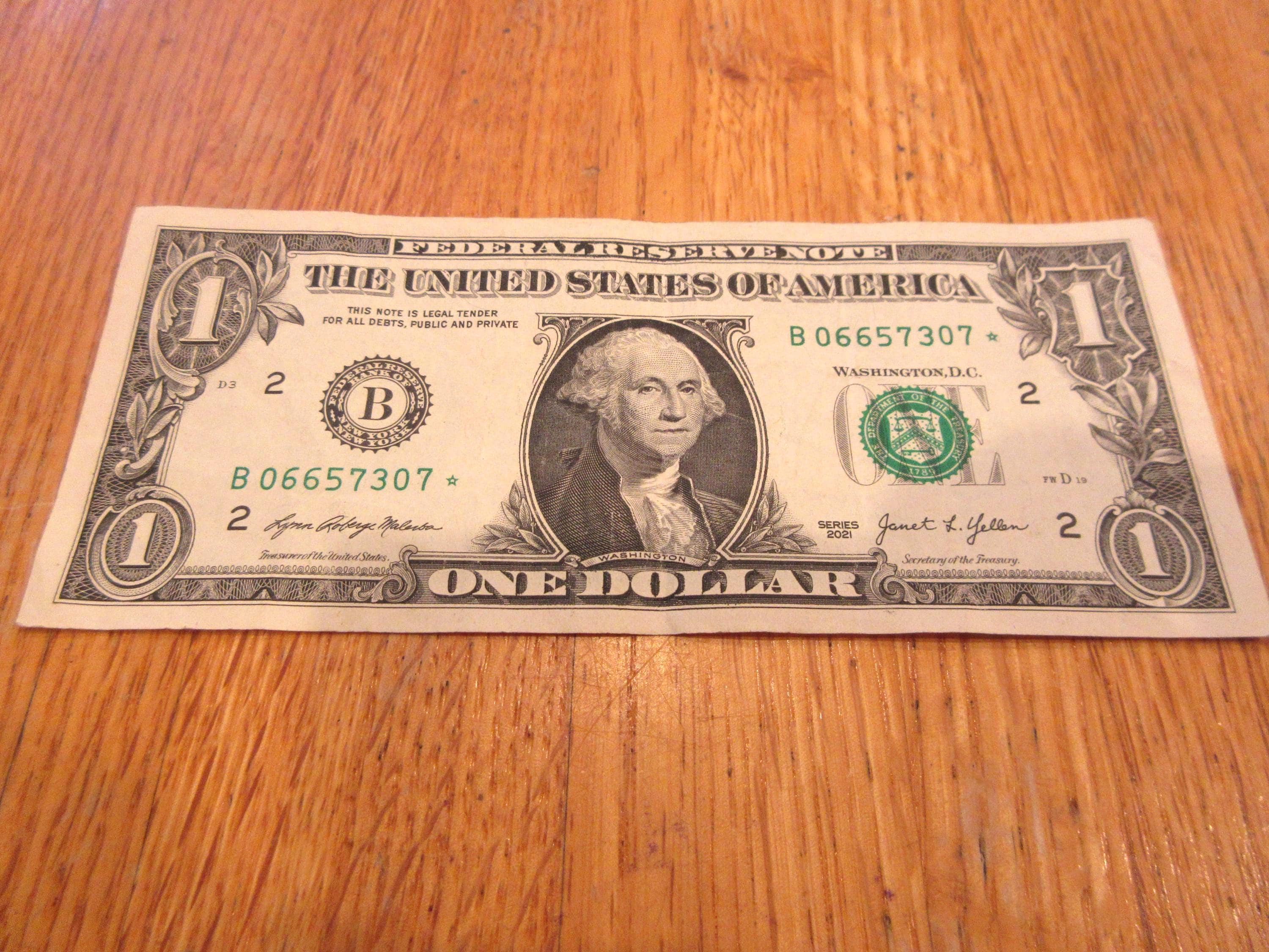 Rare Star Note One Dollar Bill, Fancy Serial Number, 2017 & 2021 Series ...