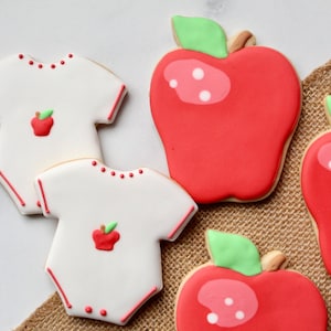 Apple Theme Baby Shower Cookies