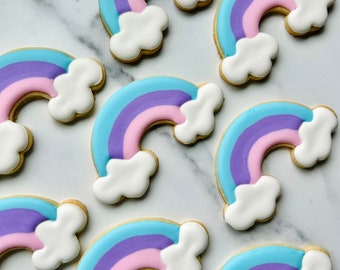 Unicorn Rainbow Sugar Cookies (Birthday, showers, party favors)