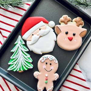 Whimsical/Jolly Christmas Sugar Cookies, Booked until Dec. 21st!(Santa, gingerbread man, Christmas tree, reindeer)
