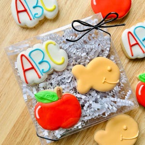 Back to School mini cookie Box (3 School theme cookies)