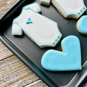 Baby Shower Sugar Cookies (Onesies and Hearts)