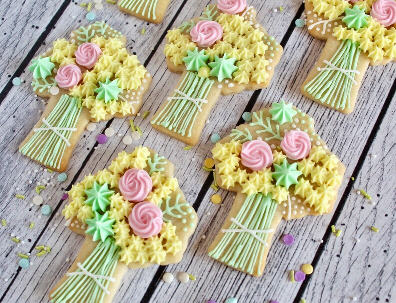 Flower Bouquet Sugar Cookies Etsy