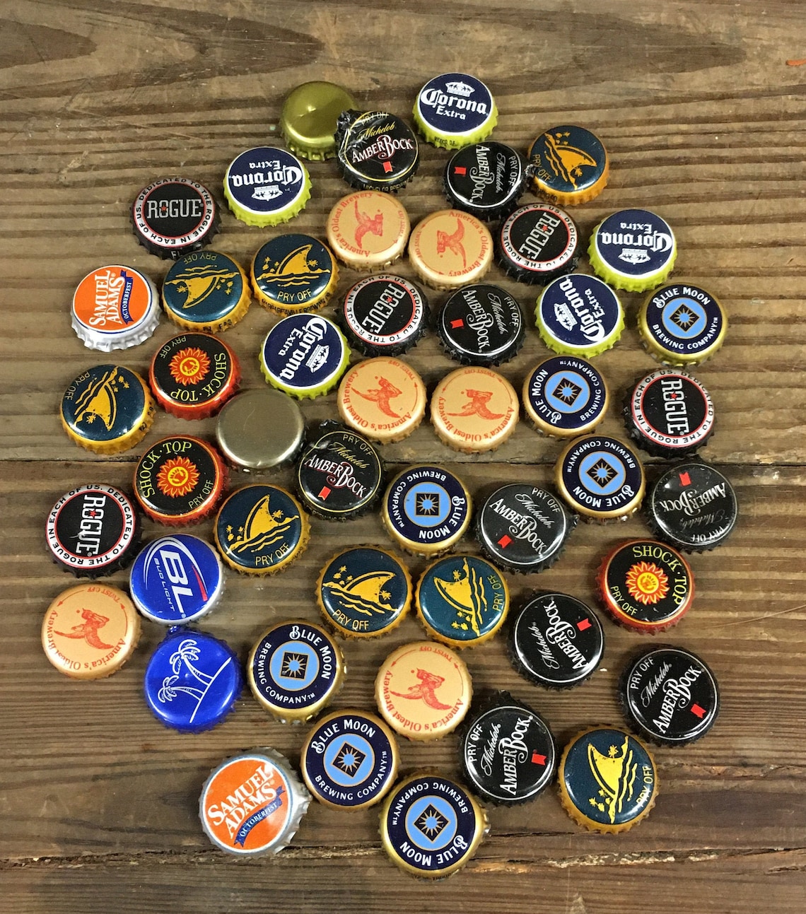Assorted Bottle Top Collection Various Beer Bottle Tops Etsy