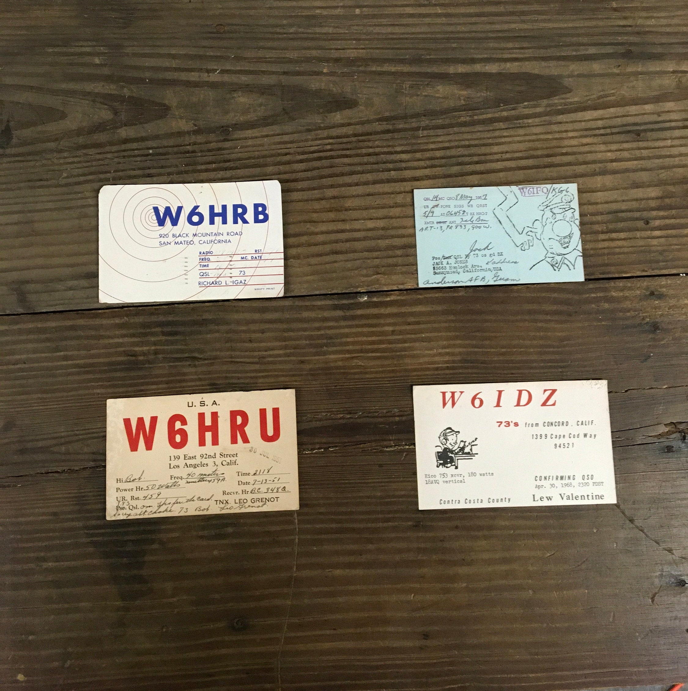 4 Vintage California Ham Radio Call Cards | Etsy