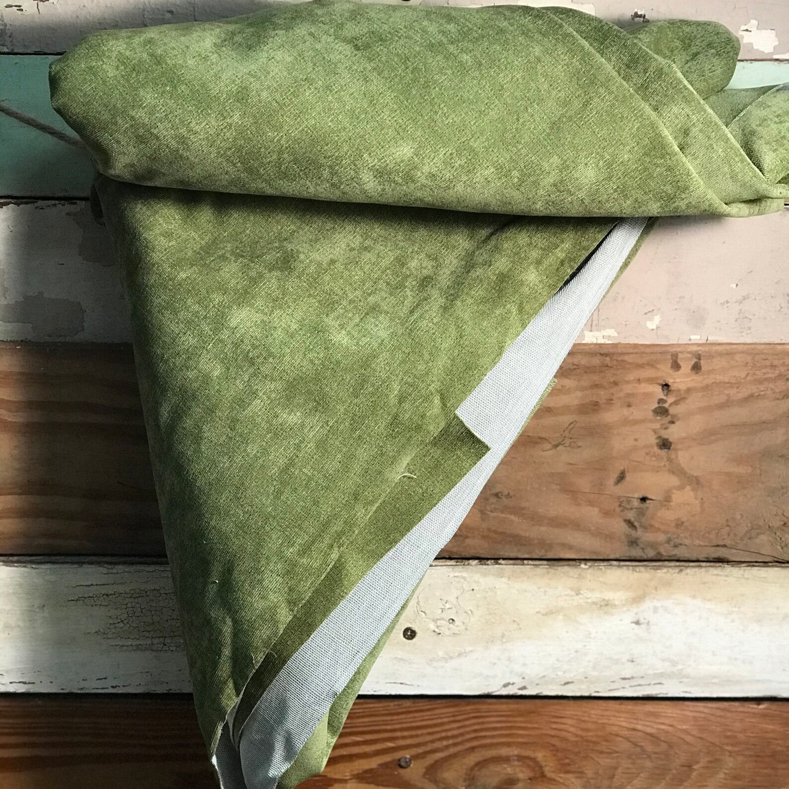 Moss Green 100 Cotton Velvet Upholstery Fabric Etsy