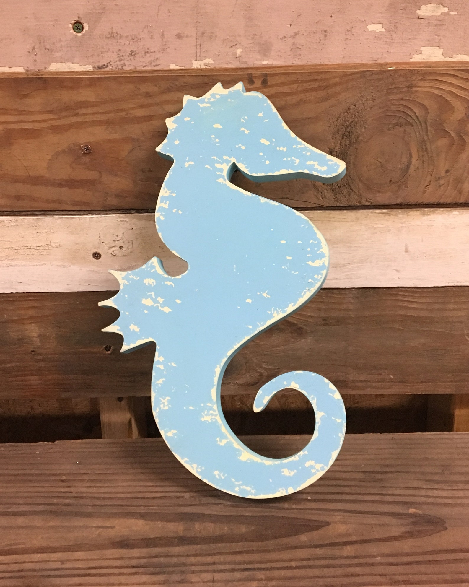 Wooden Seahorse Wall Decoration Etsy