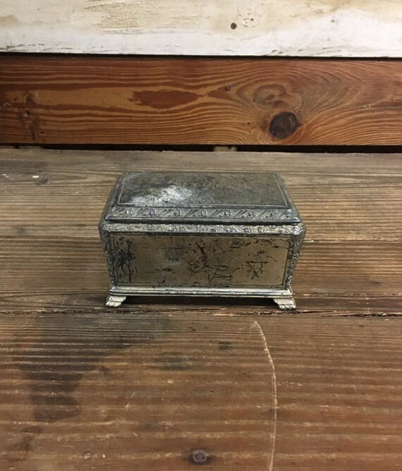 Footed Trinket Box Silver Jewellery Box Footed Box Silver Jewelry Box Oval Box Trinket Box Silver Trinket Box Vintage Trinket Box