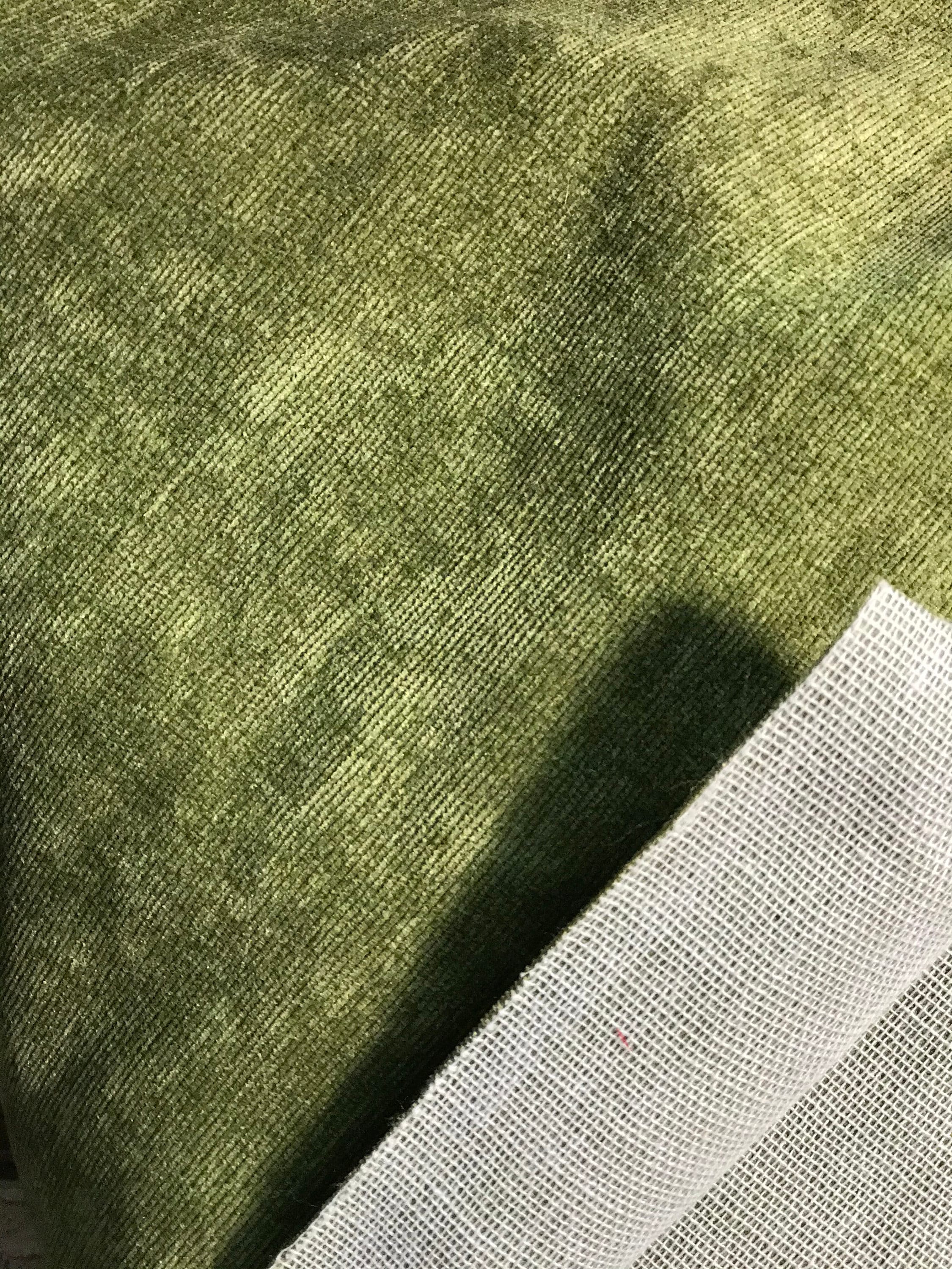 Moss Green 100 Cotton Velvet Upholstery Fabric Etsy