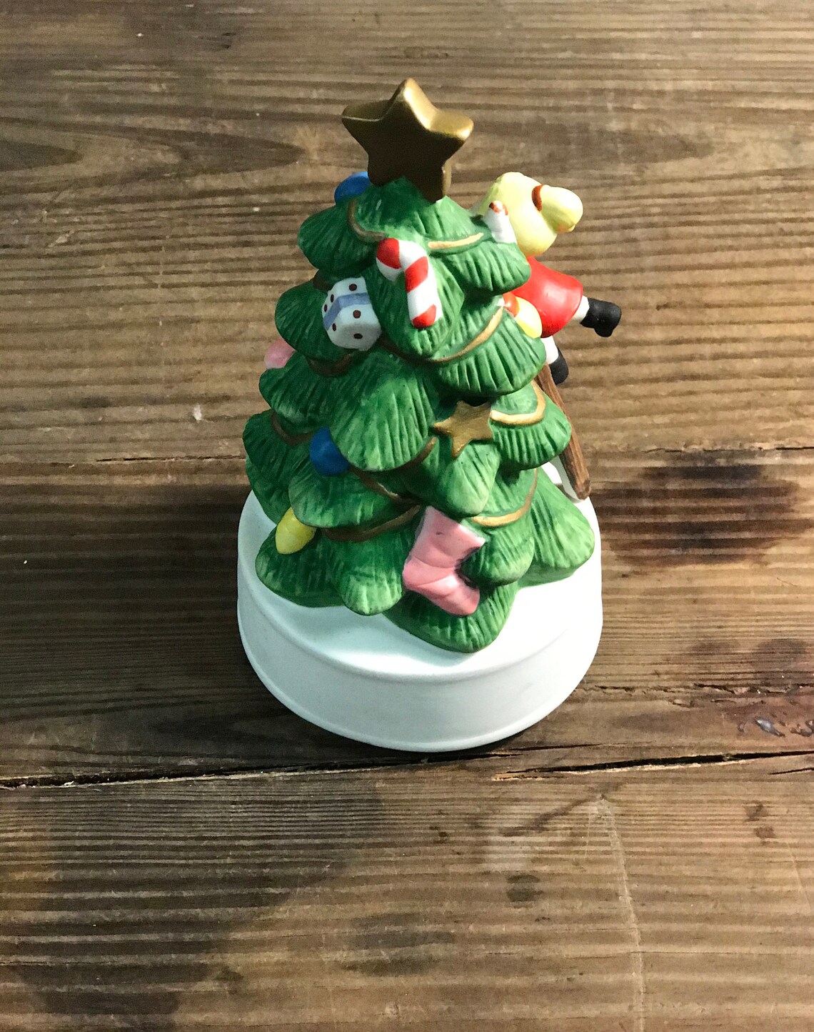 Vintage Ceramic Rotating Christmas Tree Music Box Etsy