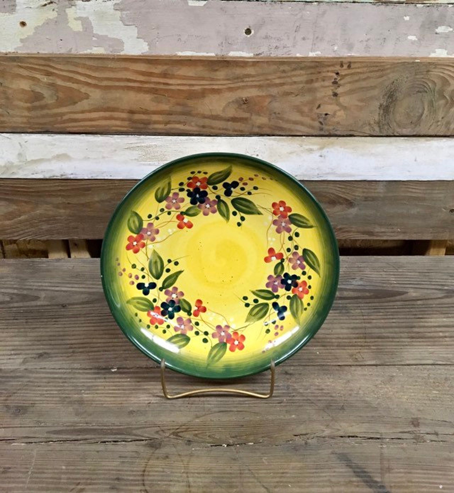Fleur de Province por Tabletops Gallery Yellow Floral Platter Etsy