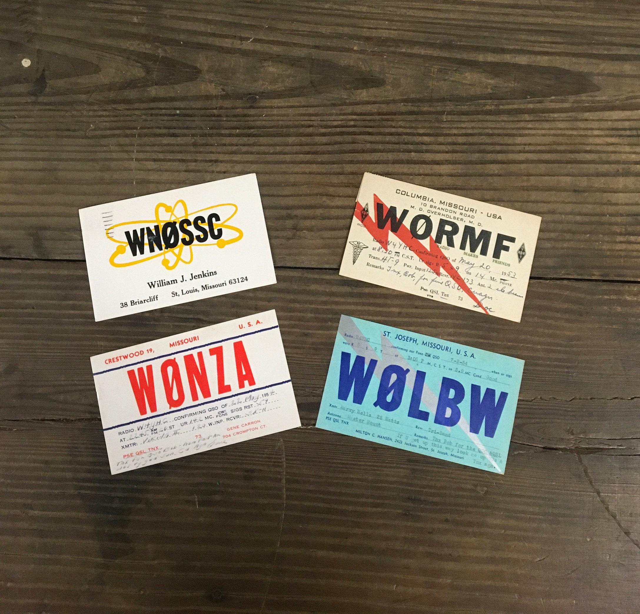 4 Vintage Missouri Ham Radio Call Cards | Etsy