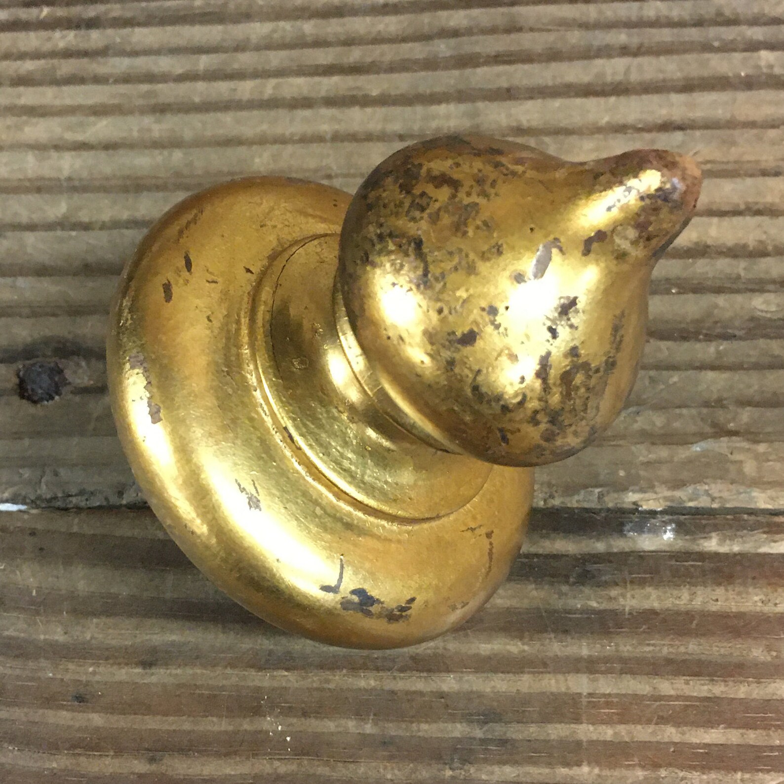 Wooden Finial or Bedknob Gold Painted Bedknob Vintage Knick Etsy