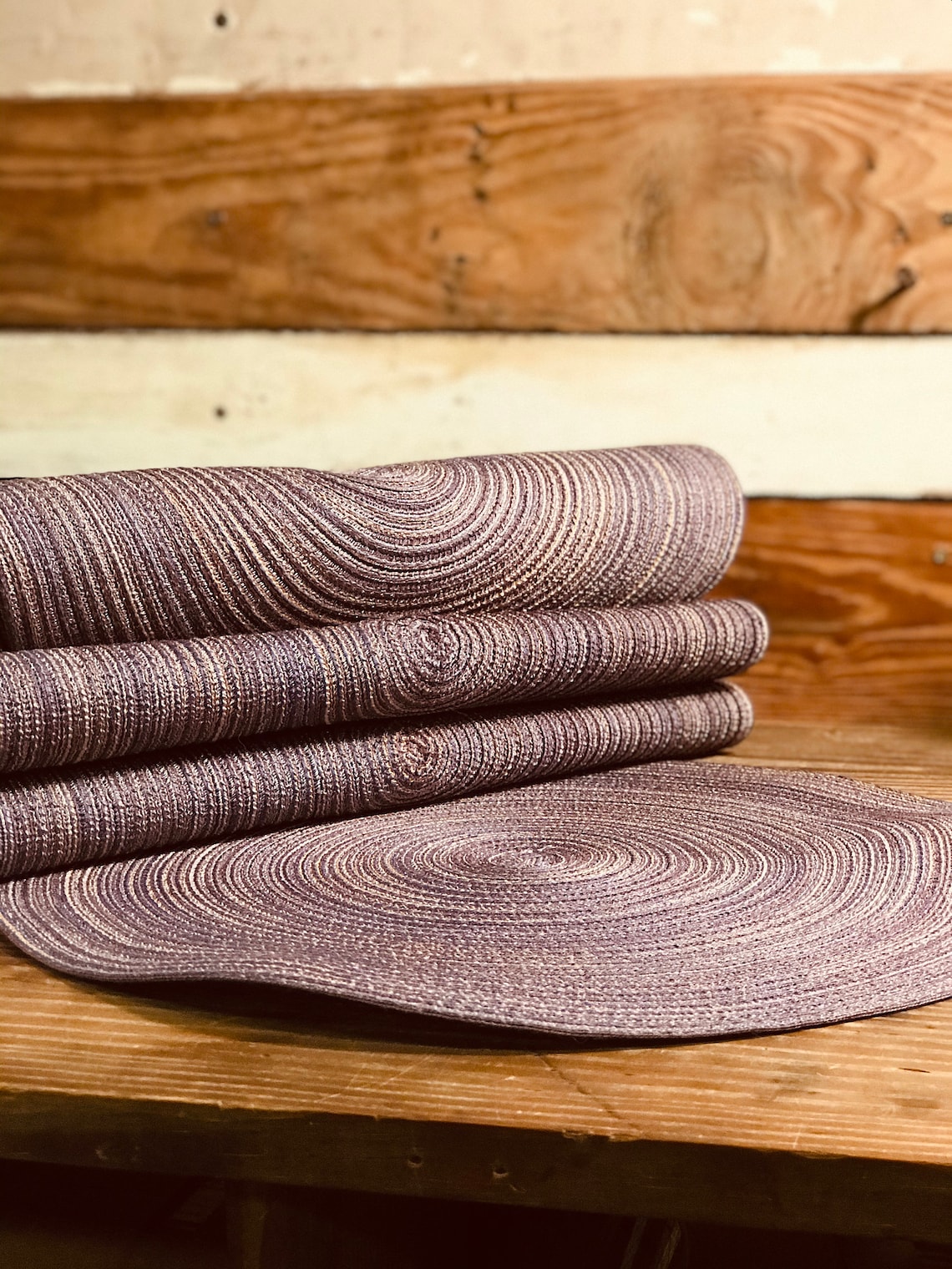 Woven Round Placemats Set of 4 Lavender Etsy