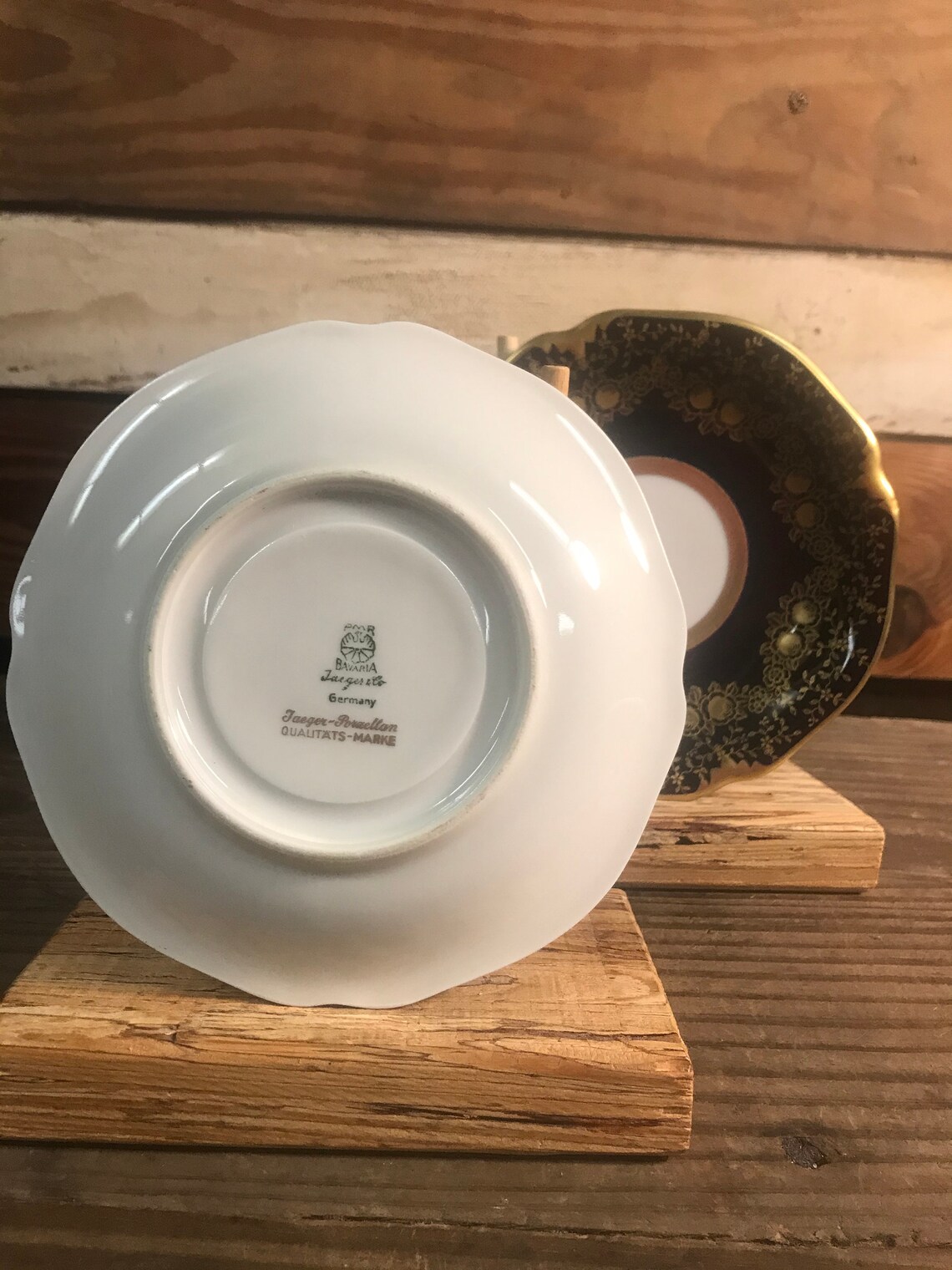 Pmr Bavaria Jaeger & Co Porzellan Wert PMR Bavaria JAEGER & CO. Germany Blue/Gold/White Porcelain Tea | Etsy