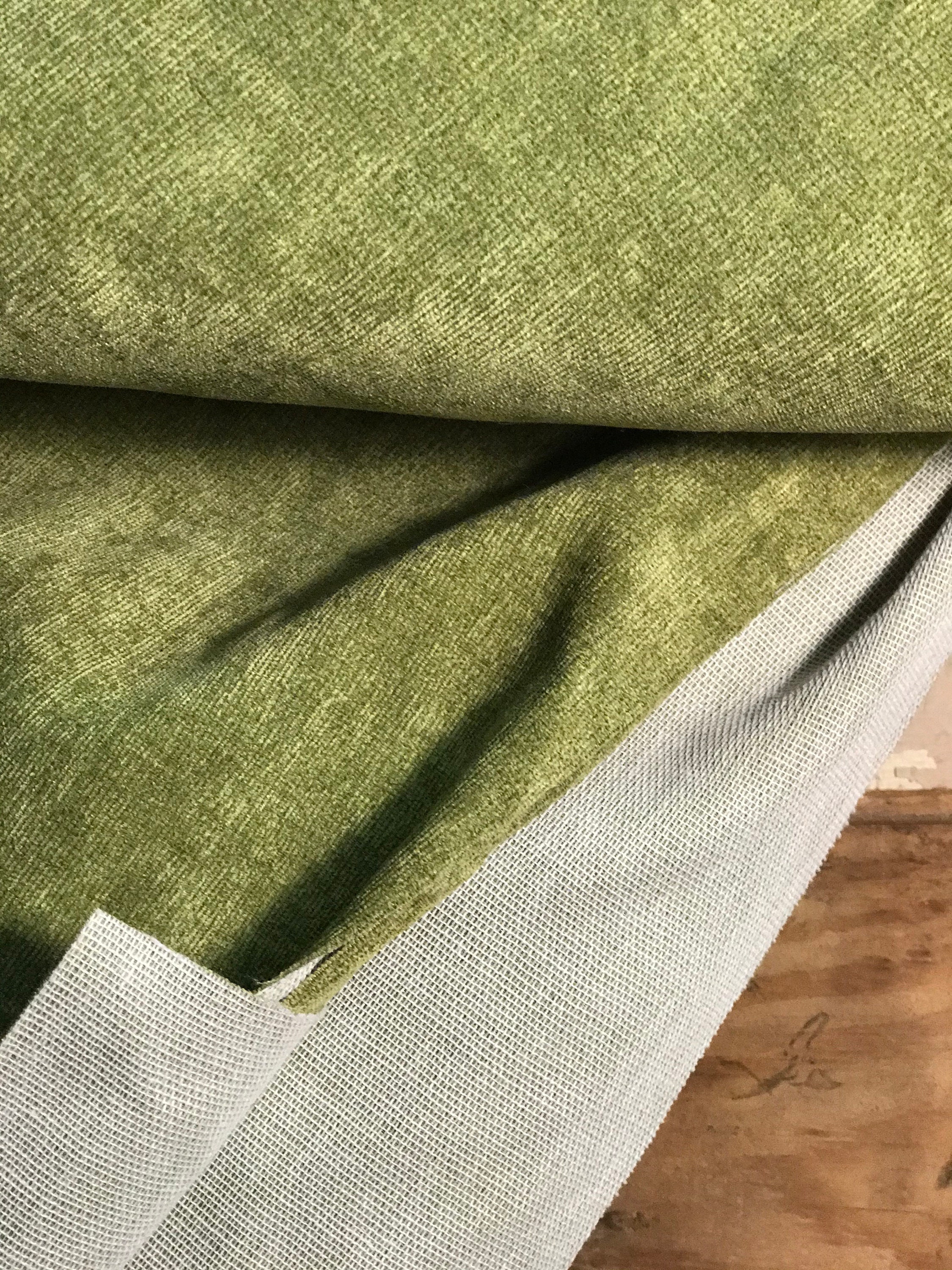 Moss Green 100 Cotton Velvet Upholstery Fabric Etsy