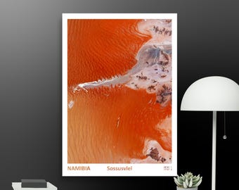 Sossusvlei Namibia | Satellite Poster & Art Print | Desert Dune Landscape | Desert landscape from space | A2 Wall Art