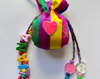 New year’s Korean lucky Pouch Keychain - Personalized letter keychain