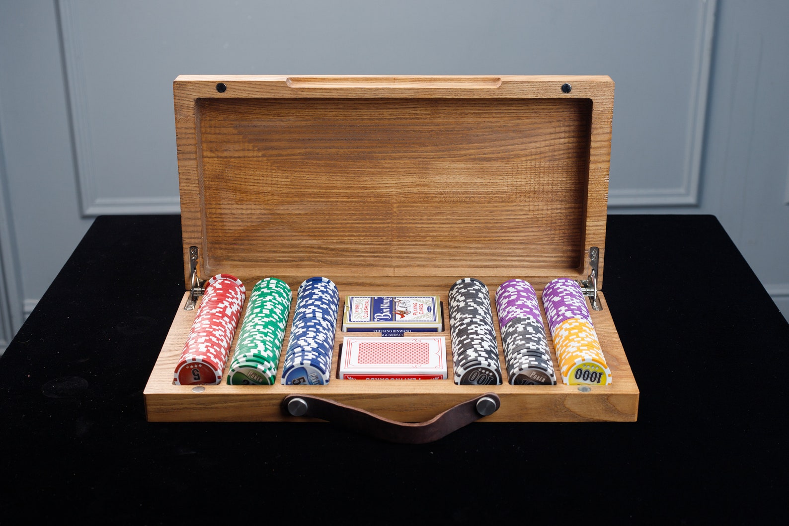 Personalized Wooden Poker Case 300 Chips Capacity FREE Case Etsy