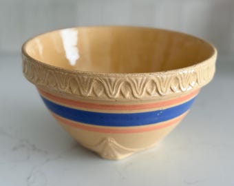 Antique Yelloware Bowl | Vintage Mixing Bowl | Farmhouse Kitchen Decor | Rustic Stoneware Bowl | Cottage Kitchen | 9” Bowl