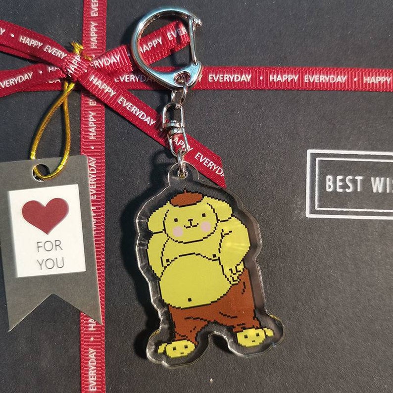 Buff Chubby Kuromi Kawaii Keychain Hello Kitty Cinnamoroll Etsy