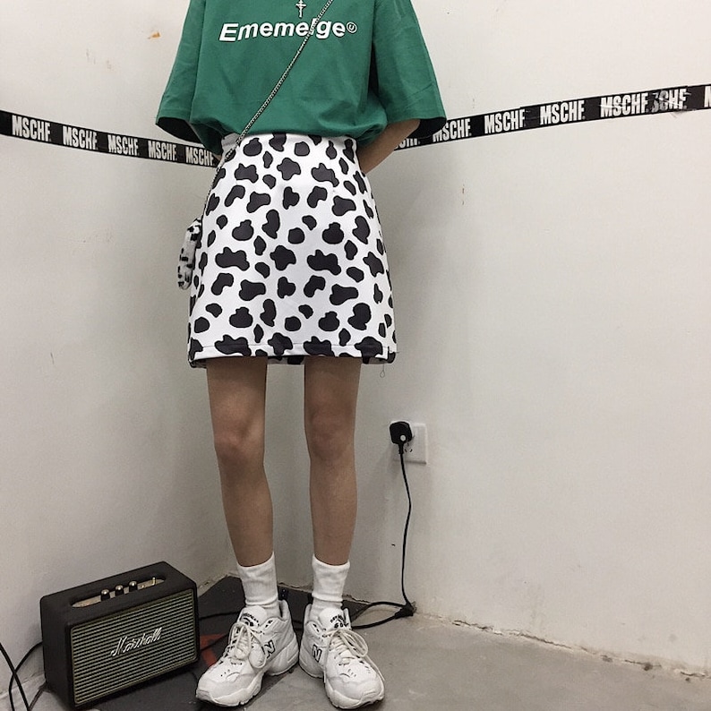 Cute Harajuku  Cow Print Skirt  Tumblr Grunge Hipster Retro image 3