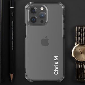 Clear iPhone Case Custom Personalized Phone Case iPhone 15 14 13 12 11 Pro Max Plus Customizable Name Initial Text Soft Case