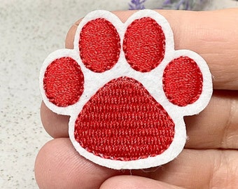 Embroidered IRON on PATCH Paw print Pet Patches Heat Adhesive Backing Do It Yourself Decoration Adornment Embellishment Bone Dog Patches