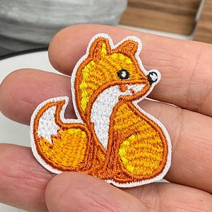 FOX IRON on PATCH Embroidered Heat Adhesive Fox Wild Animal Patches Adornment Decoration Applique Badge Small Big, adhesive fox patch