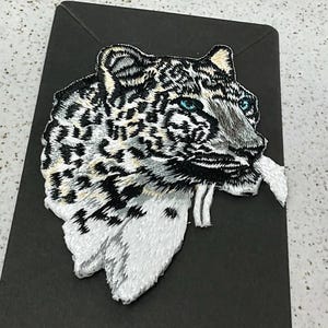 LEOPARD Embroidered IRON on PATCH Heat Adhesive Animal Patches Adornment Decoration Hole Jeans Small Big Mend Africa Wild Cat Leopard