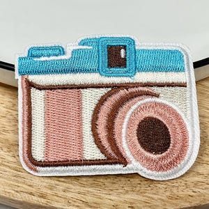 CAMERA Embroidered IRON On Sew On Patch Camera Lettering Heat Adhesive Patches Adornment Picture Photography Photographic Art Vacation