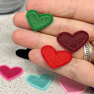 Embroidered IRON on PATCH Multicolor Patches, Heart Heat Adhesive Backing, Valentine Love, DIY Do It Yourself, Adhesive cloth patch