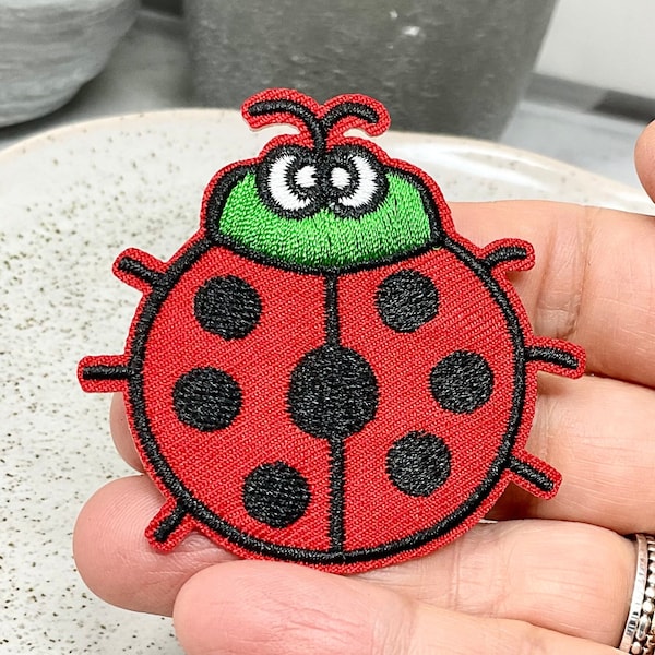 LADYBUG  Embroidered IRON On PATCH Butterfly Butterflies Patches Insect Flies Funny Red Green Black Kids Child Children Cartoon
