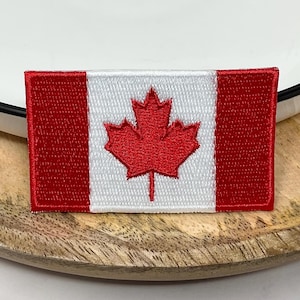 CANADA FLAG EMBROIDERED Iron On patch Heat Adhesive Backing Patches Old Canadian Flag Adornment Decoration Travel Fun Iron on transfer