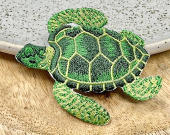 Parche De Apliques De Tortuga Marina Bordado Grande, Verano