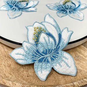 Aufnäher mit Lotus-Stickerei zum Aufbügeln, Naturblumen-Dekoration, Liebe, Valentinstag, Lotus, Rot, Grün, Ornament, hitzebeständig, zum Aufbügeln