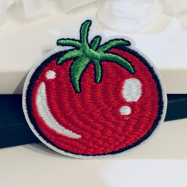 Embroidered IRON ON PATCH Tomato Iron Heat Adhesive, Tomato Food Vegetable, Tomato patch iron on, patch for clothes