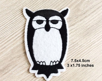 Embroidered IRON ON PATCH Heat Adhesive Swan Bird Owl Butterfly Fly Wasp Animal Patches Flamingo Adornment Decoration Hole Jeans Black White