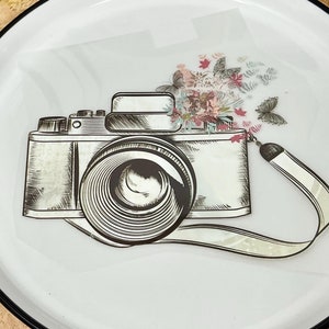 Vinyl IRON ON PATCH Camera Heat Adhesive Backing Vinyl Patches Transfer Ready to Press Decal Sticker Picture Photography Photographic Art
