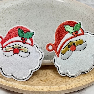Embroidered IRON ON PATCH Heat Santa Claus Christmas, Adhesive Christmas Patch, Adornment Decoration, Adhesive patch cloth Winter Holidays