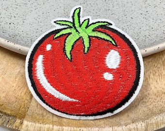 TOMATE Bordado IRON on PATCH Adesivo de Ferro para Ferro, Tomate, Alimentos e Vegetais, Remendo de Tomate para Passar a Ferro, Remendo para Roupas