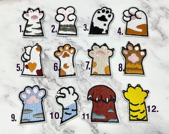 Embroidered IRON on PATCH Cat paw - Bear Pet Heat Adhesive Backing Do It Yourself Decoration Adornment Embellishment Bone Dog Patches